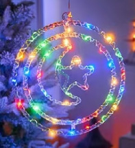 LED λάμπα με δερμάτινο καλώδιο, διπλό δαχτυλίδι, περιστρεφόμενη, IP43 αδιάβροχη, 220V, χειροκίνητος έλεγχος