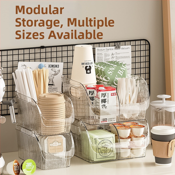 Κιβώτιο αποθήκευσης γραφείου από PET πλαστικό, ανοιχτή κορυφή, με διαχωριστικά, 18L χωρητικότητα, δυνατότητα εκτύπωσης λογοτύπου