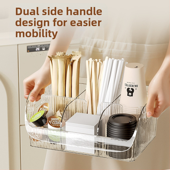 Κιβώτιο αποθήκευσης γραφείου από PET πλαστικό, ανοιχτή κορυφή, με διαχωριστικά, 18L χωρητικότητα, δυνατότητα εκτύπωσης λογοτύπου