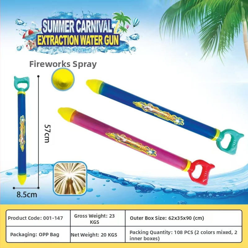 Vandens pistolė vandens mūšiams, aukšto slėgio traukiamasis dizainas, iš plastiko, 3C sertifikatas: 2022182202029400, amžius 7–14 metų