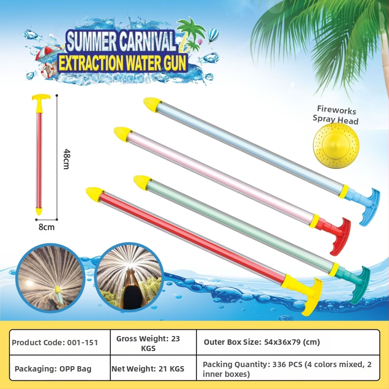 Vandens pistolė vandens mūšiams, aukšto slėgio traukiamasis dizainas, iš plastiko, 3C sertifikatas: 2022182202029400, amžius 7–14 metų