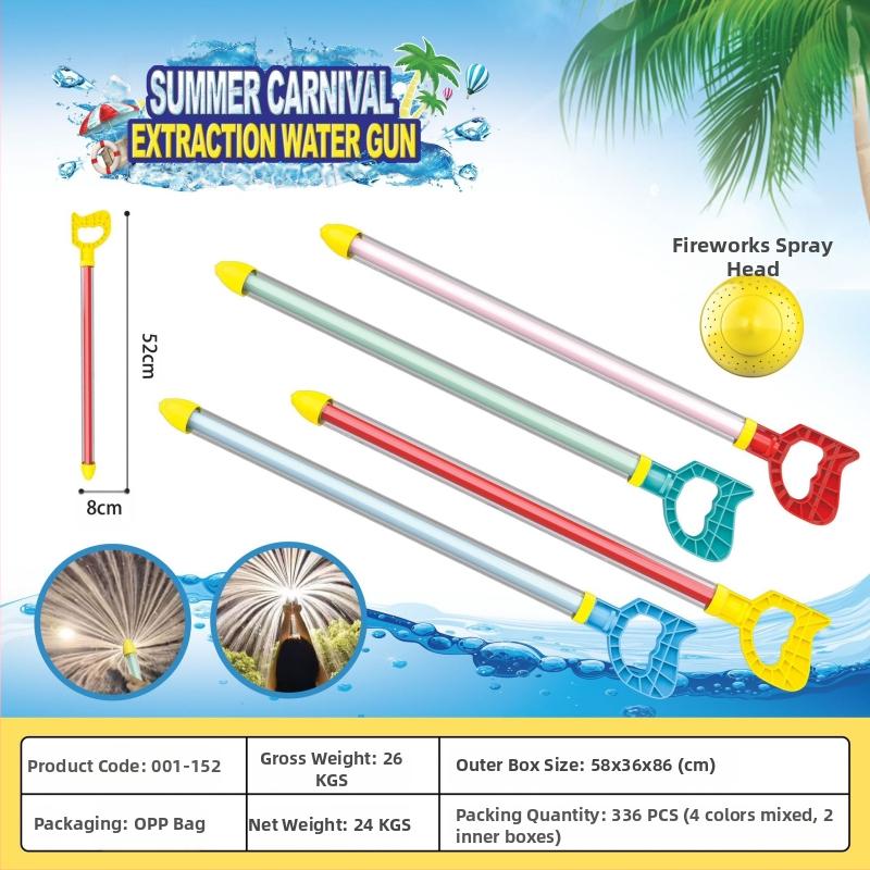 Vandens pistolė vandens mūšiams, aukšto slėgio traukiamasis dizainas, iš plastiko, 3C sertifikatas: 2022182202029400, amžius 7–14 metų