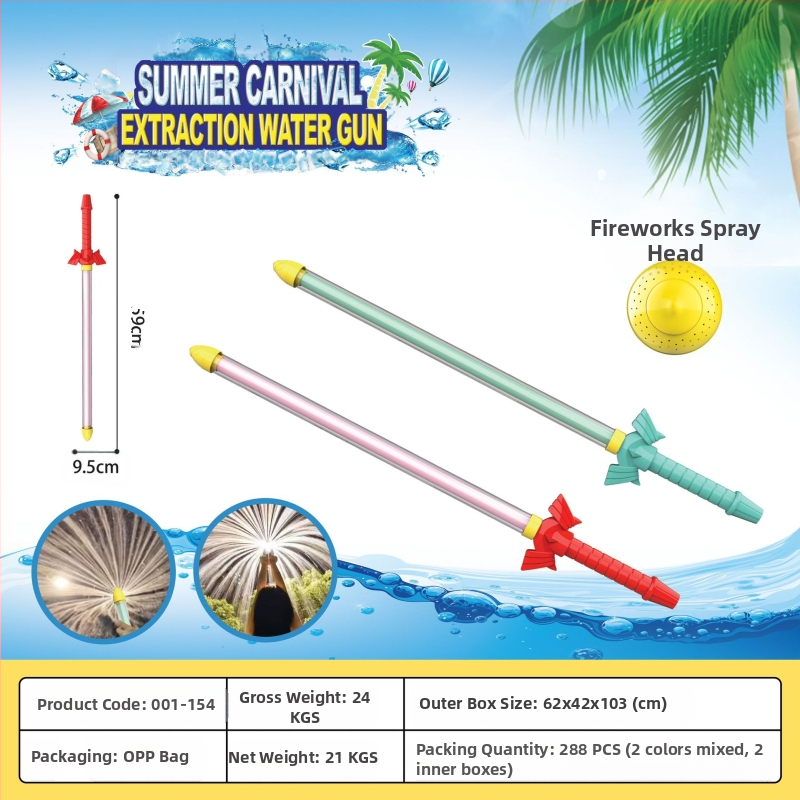 Vandens pistolė vandens mūšiams, aukšto slėgio traukiamasis dizainas, iš plastiko, 3C sertifikatas: 2022182202029400, amžius 7–14 metų