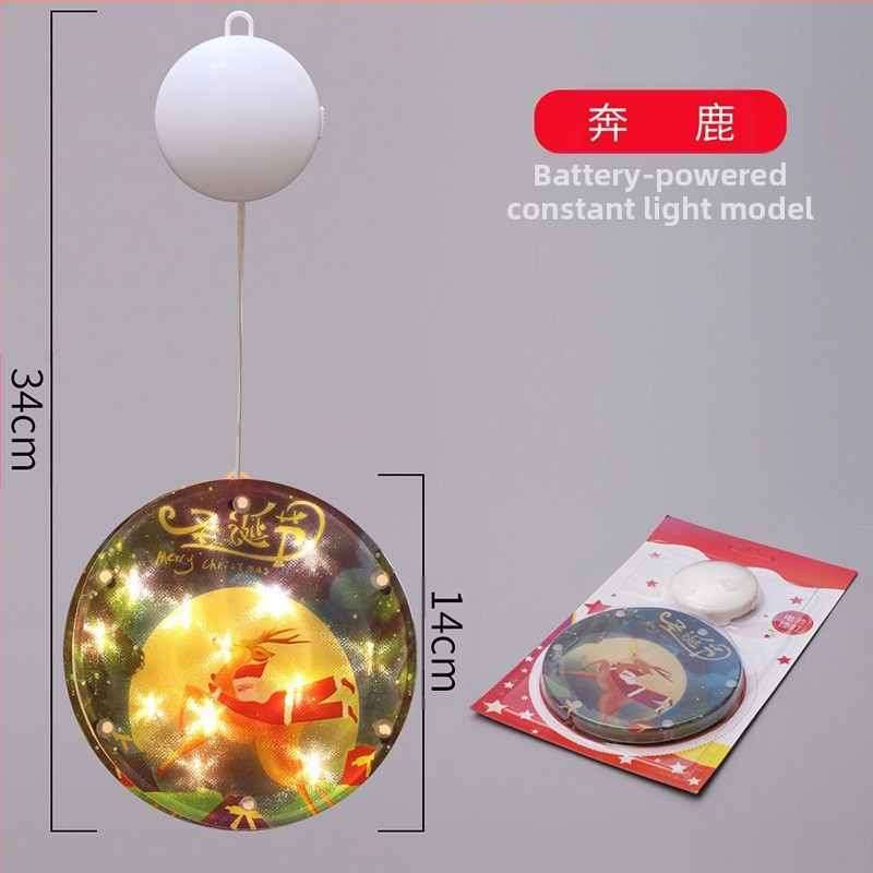 LED ледена лента за снежен човек – вътрешна коледна украса, модел: цветни дискове с пет висящи елемента; G4 гнездо, 5V, IP65