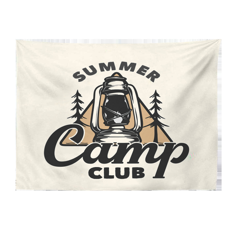 Ταπισέρι φόντου για χαλαρό κάμπινγκ – κοντό plush ύφασμα, 100% πολυεστέρα, ορθογώνιο σχήμα, μοτίβο τοπίου, ψηφιακή μεταφορά θερμότητας