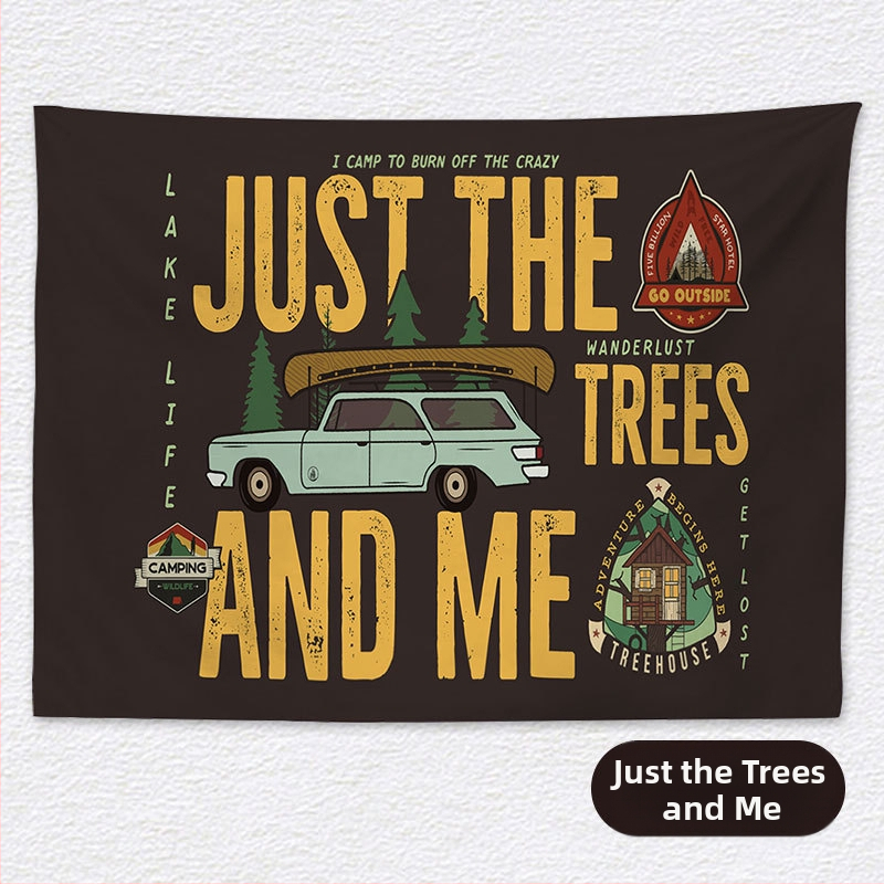 Ταπισέρι φόντου για χαλαρό κάμπινγκ – κοντό plush ύφασμα, 100% πολυεστέρα, ορθογώνιο σχήμα, μοτίβο τοπίου, ψηφιακή μεταφορά θερμότητας