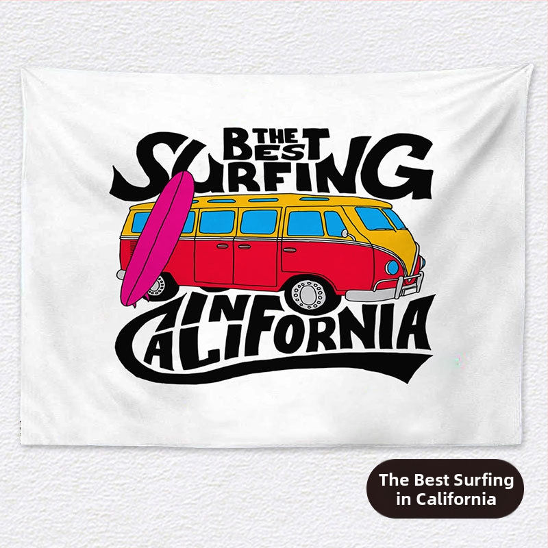 Ταπισέρι φόντου για χαλαρό κάμπινγκ – κοντό plush ύφασμα, 100% πολυεστέρα, ορθογώνιο σχήμα, μοτίβο τοπίου, ψηφιακή μεταφορά θερμότητας