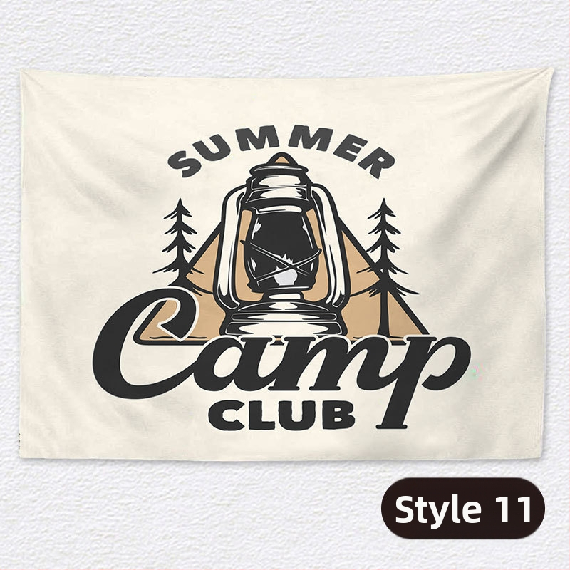 Ταπισέρι φόντου για χαλαρό κάμπινγκ – κοντό plush ύφασμα, 100% πολυεστέρα, ορθογώνιο σχήμα, μοτίβο τοπίου, ψηφιακή μεταφορά θερμότητας