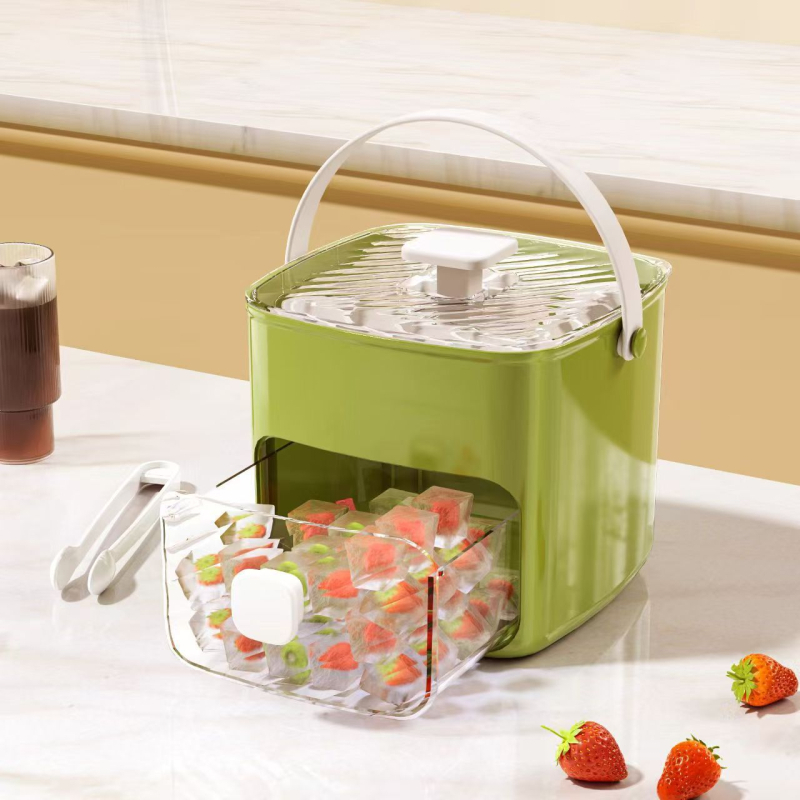 Jégkocka forma fedéllel, élelmiszer-minőségű PP műanyagból, könnyen kiemelhető, testreszabható, otthoni használatra