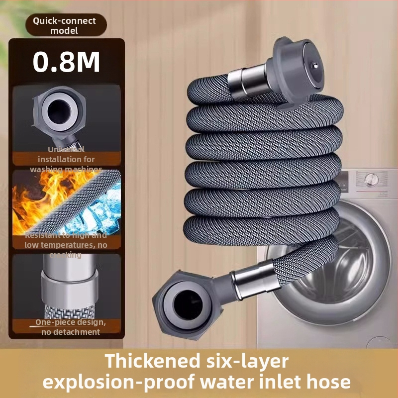 skalbyklės vandens įvado žarnos plėtinys su universaliu jungtimi - PET medžiaga, tiesioginė instaliacija, modelis 8866998, Honglida