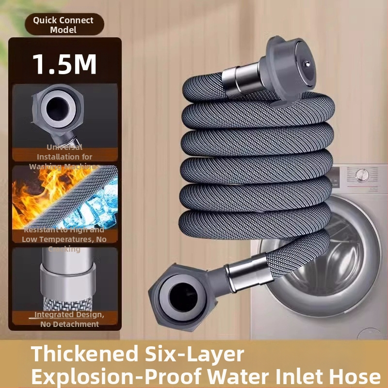 skalbyklės vandens įvado žarnos plėtinys su universaliu jungtimi - PET medžiaga, tiesioginė instaliacija, modelis 8866998, Honglida