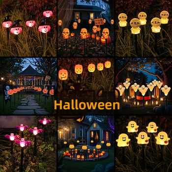 LED Helovino žemės šviestuvai pievoms ir kiemui, saulės energija, 0.06W, IP44, model Halloween Ground Solar 2