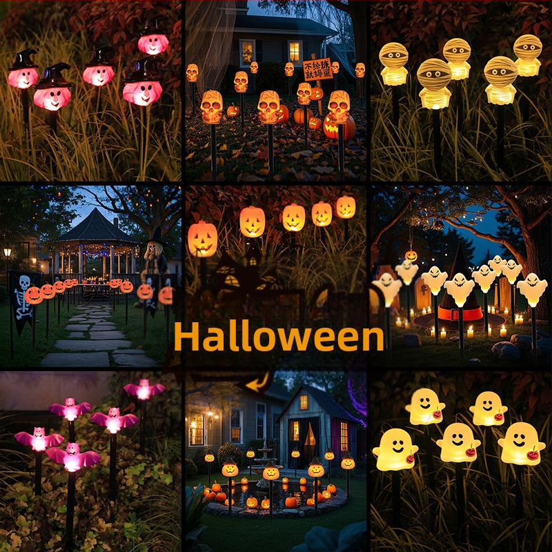 LED Helovino žemės šviestuvai pievoms ir kiemui, saulės energija, 0.06W, IP44, model Halloween Ground Solar 2