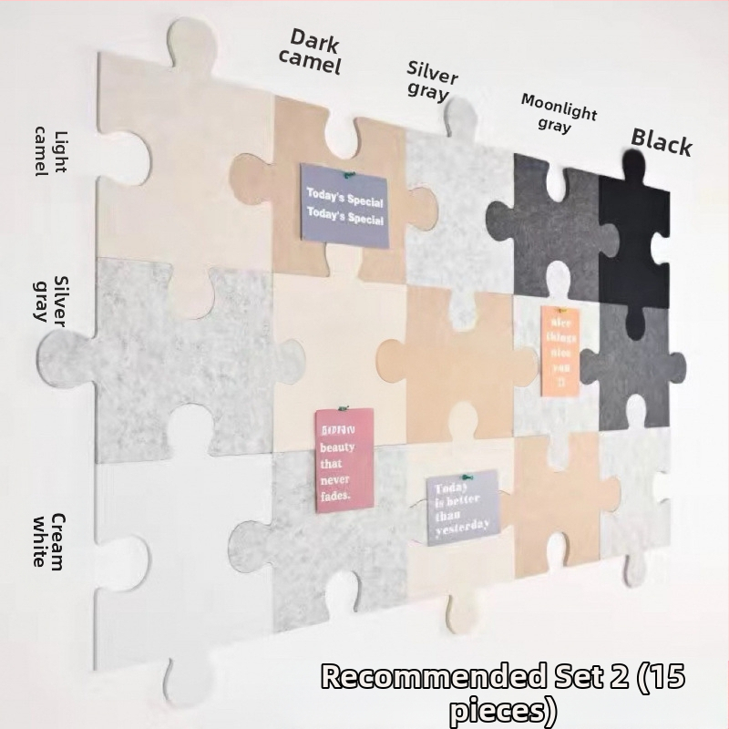 Триизмерен филцов стенен декор с дизайн на пъзел за стени в общежитие — модерен минималистичен стил, марка Unique, материал: Друг