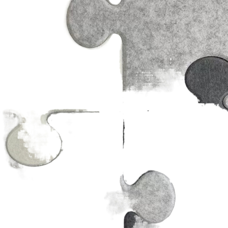 Триизмерен филцов стенен декор с дизайн на пъзел за стени в общежитие — модерен минималистичен стил, марка Unique, материал: Друг