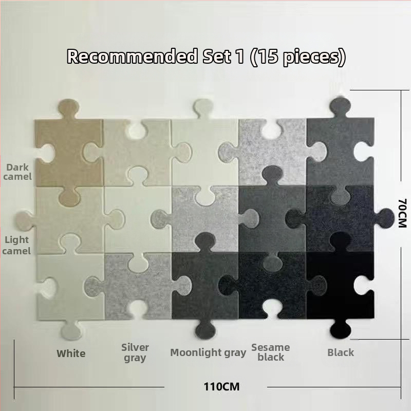 Триизмерен филцов стенен декор с дизайн на пъзел за стени в общежитие — модерен минималистичен стил, марка Unique, материал: Друг