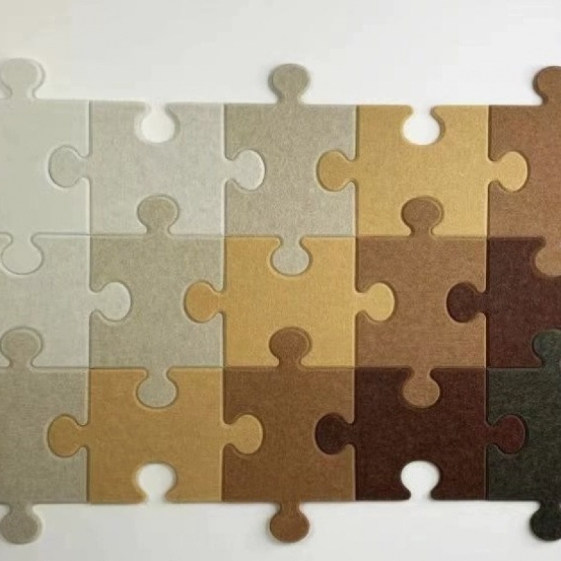Триизмерен филцов стенен декор с дизайн на пъзел за стени в общежитие — модерен минималистичен стил, марка Unique, материал: Друг