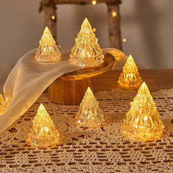 Νυχτερινό φως Χριστουγέννων με παγοβουνό και χριστουγεννιάτικο δέντρο — ατμοσφαιρικό φως κομοδίνου, υλικό: πλαστικό; στυλ: αγροτικό, μοντέρνο τέχνης, ελαφρύ λουξ; Κατάλληλο για Χριστούγεννα