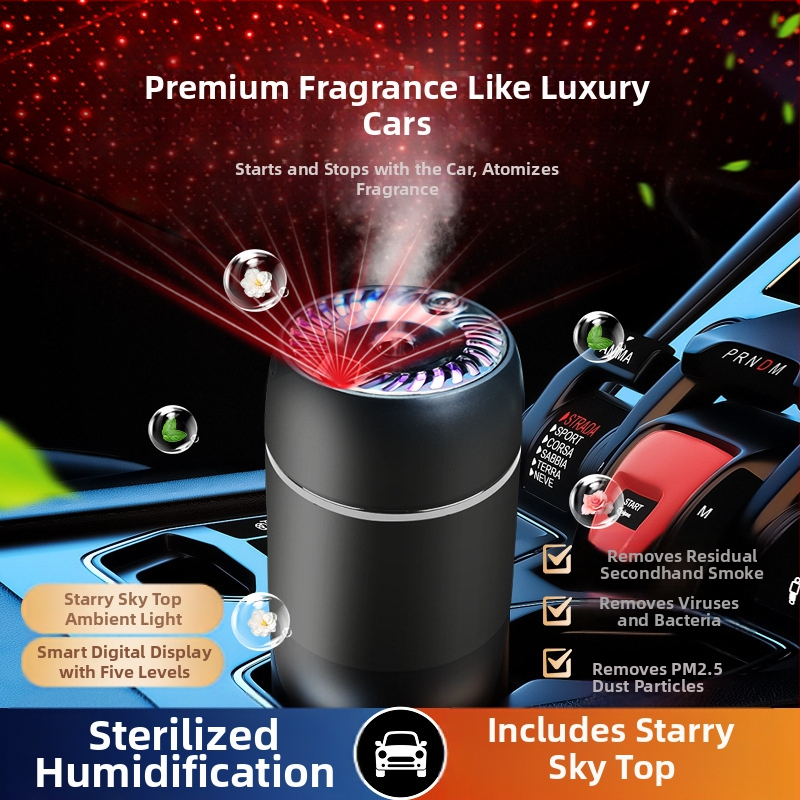HD automašīnas aromaterapijas difuzors ar automātisku izsmidzināšanu – ziedu smarža, 50–100 ml, smaku novēršana, izsmidzināšanas ilgums 16–30 dienas, sēdekļa uzstādīšana
