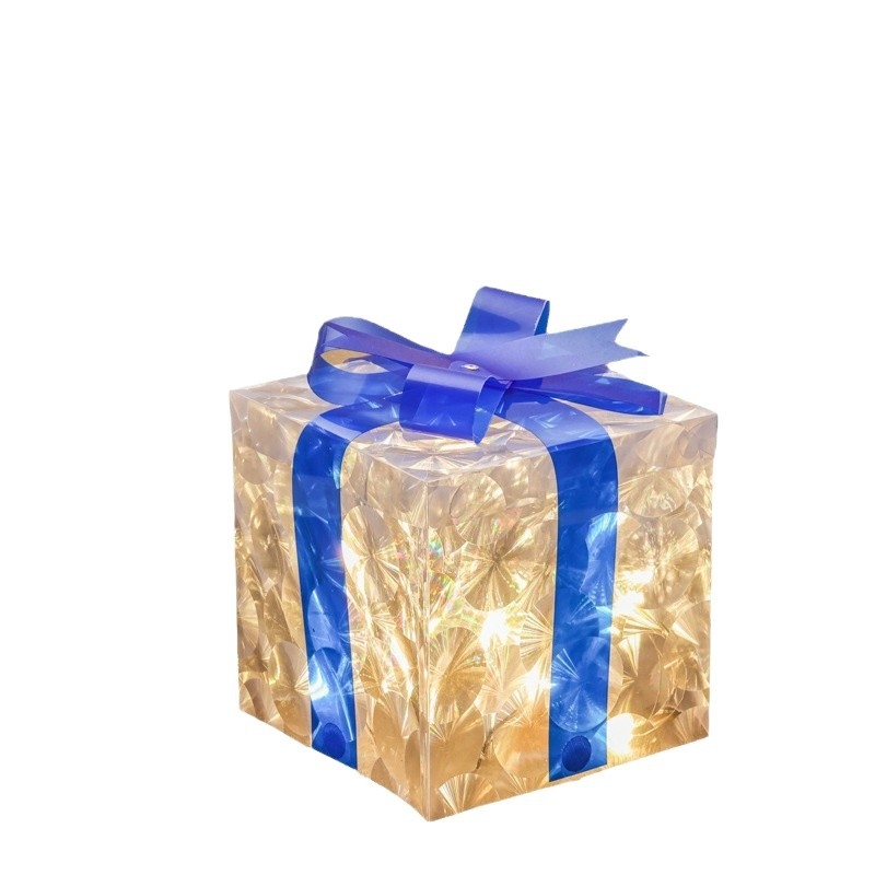 Világító karácsonyi ajándékdoboz lézeres macskaszemmel, PVC, White Ze