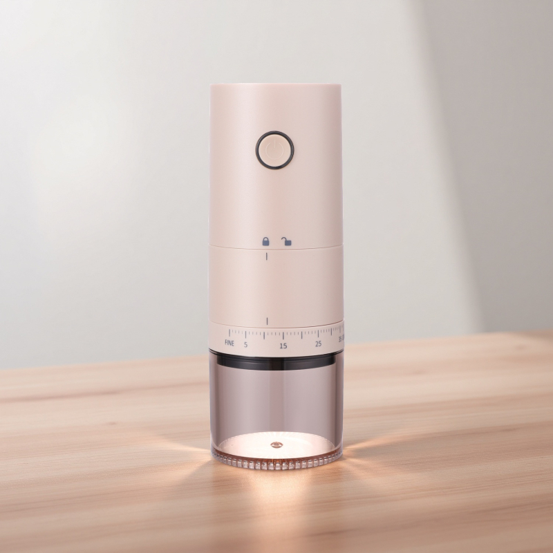 Mingxi elektrinis kavos malūnas pupelėms — automatinis, ABS korpusas, svoris 0,43 kg, pritaikymas galimas