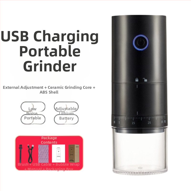 Mingxi elektrinis kavos malūnas pupelėms — automatinis, ABS korpusas, svoris 0,43 kg, pritaikymas galimas