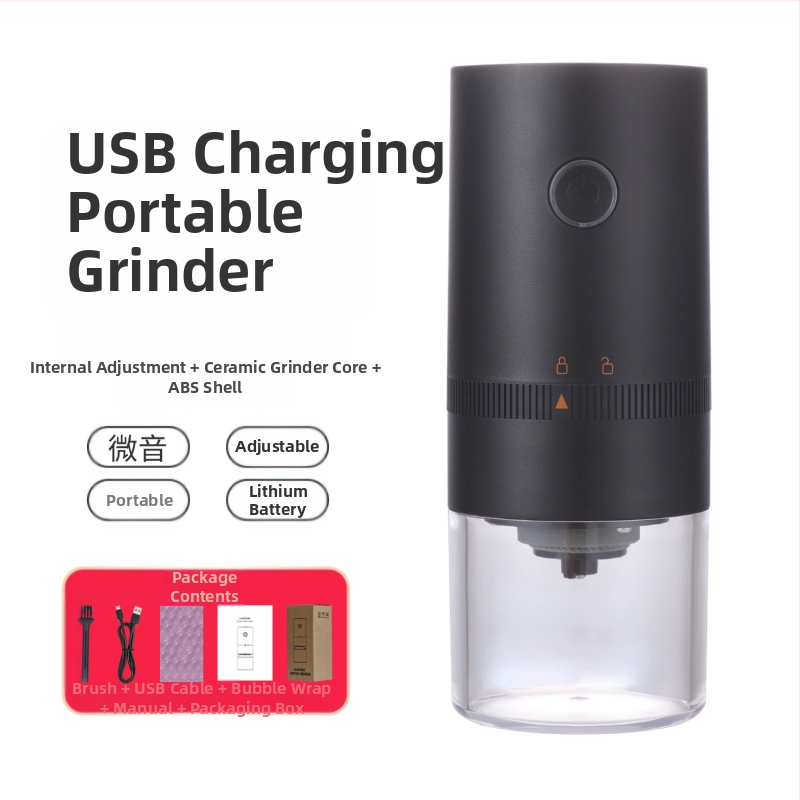 Mingxi elektrinis kavos malūnas pupelėms — automatinis, ABS korpusas, svoris 0,43 kg, pritaikymas galimas