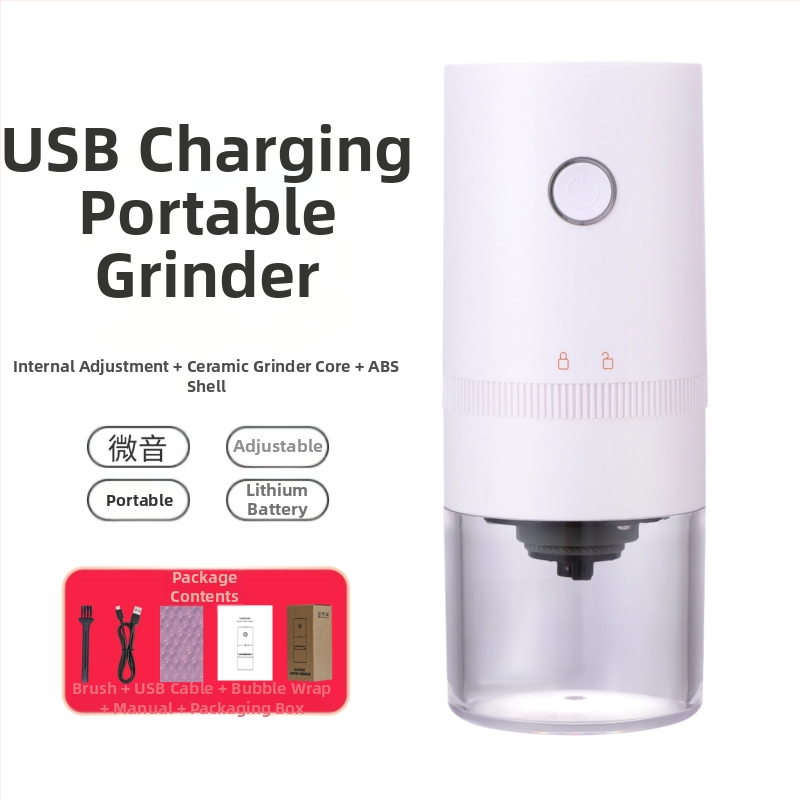 Mingxi elektrinis kavos malūnas pupelėms — automatinis, ABS korpusas, svoris 0,43 kg, pritaikymas galimas