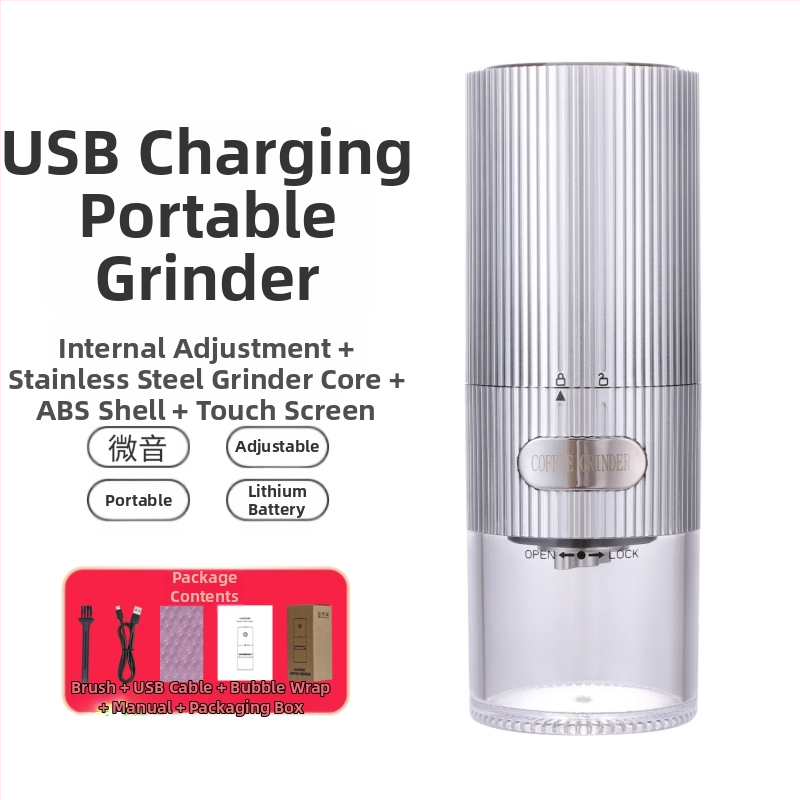 Mingxi elektrinis kavos malūnas pupelėms — automatinis, ABS korpusas, svoris 0,43 kg, pritaikymas galimas