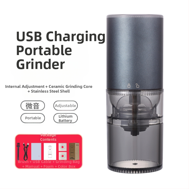 Mingxi elektrinis kavos malūnas pupelėms — automatinis, ABS korpusas, svoris 0,43 kg, pritaikymas galimas