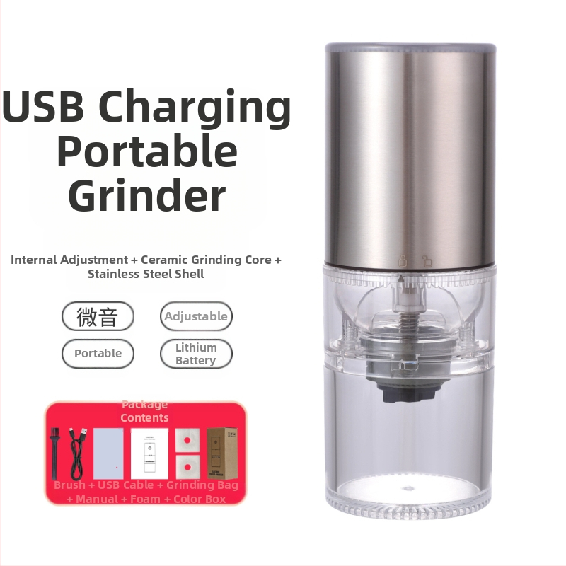 Mingxi elektrinis kavos malūnas pupelėms — automatinis, ABS korpusas, svoris 0,43 kg, pritaikymas galimas