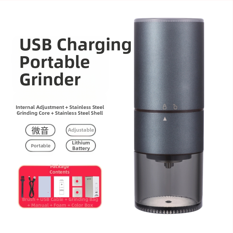 Mingxi elektrinis kavos malūnas pupelėms — automatinis, ABS korpusas, svoris 0,43 kg, pritaikymas galimas