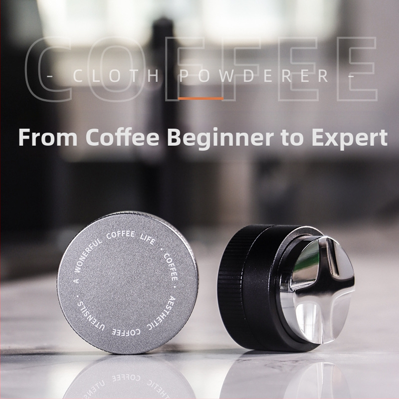 Неръждаема стомана гравитационен тампер за еспресо кафе, регулируема височина, тегло 390 г