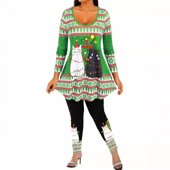 Γυναικείο σετ γιόγκα (τοπ και παντελόνι) με 3D εκτύπωση, πολυεστέρας, φθινοπωρινή σεζόν 2024