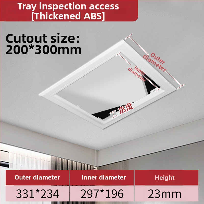 ABS lubų prieigos plokštė HVAC vamzdžiams, atviro tipo