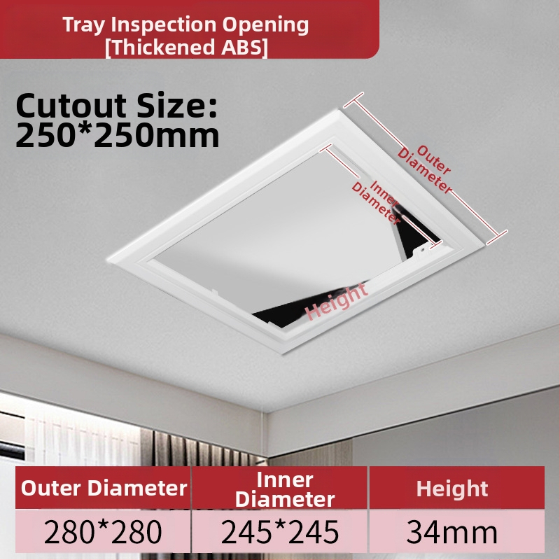 ABS lubų prieigos plokštė HVAC vamzdžiams, atviro tipo