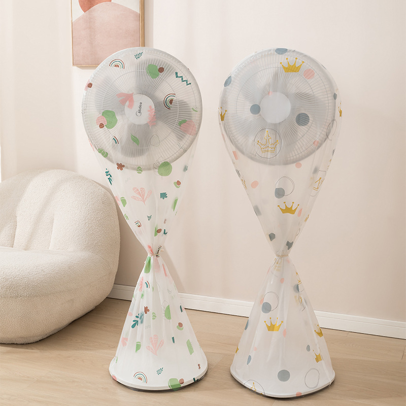 PEVA dulkių gaubtas mažam stovinčiam ventiliatoriui, piešinio karikatūra, modelis 145 118 45, medžiaga PEVA, pakuotė 400