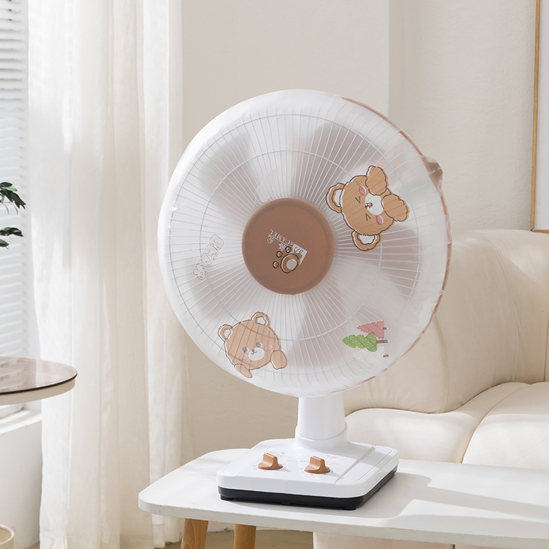 PEVA dulkių gaubtas mažam stovinčiam ventiliatoriui, piešinio karikatūra, modelis 145 118 45, medžiaga PEVA, pakuotė 400