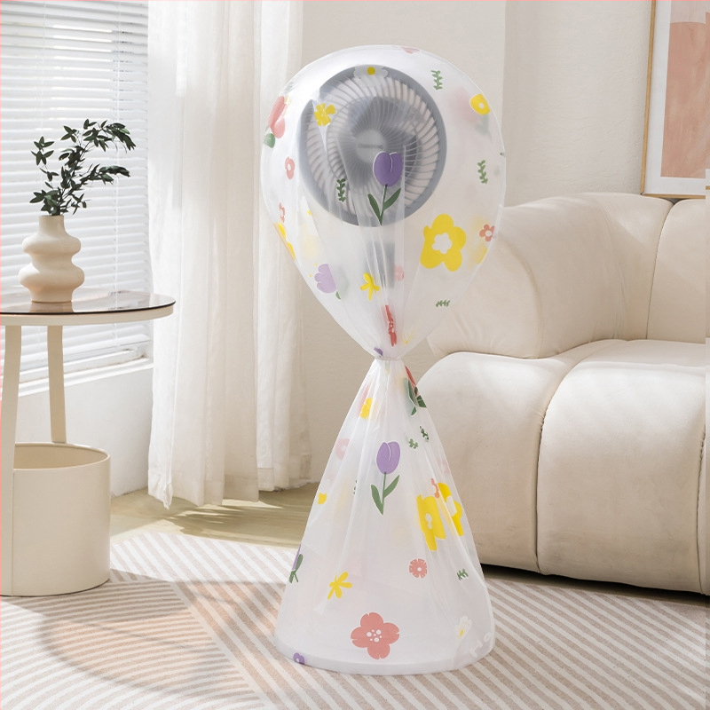 PEVA dulkių gaubtas mažam stovinčiam ventiliatoriui, piešinio karikatūra, modelis 145 118 45, medžiaga PEVA, pakuotė 400