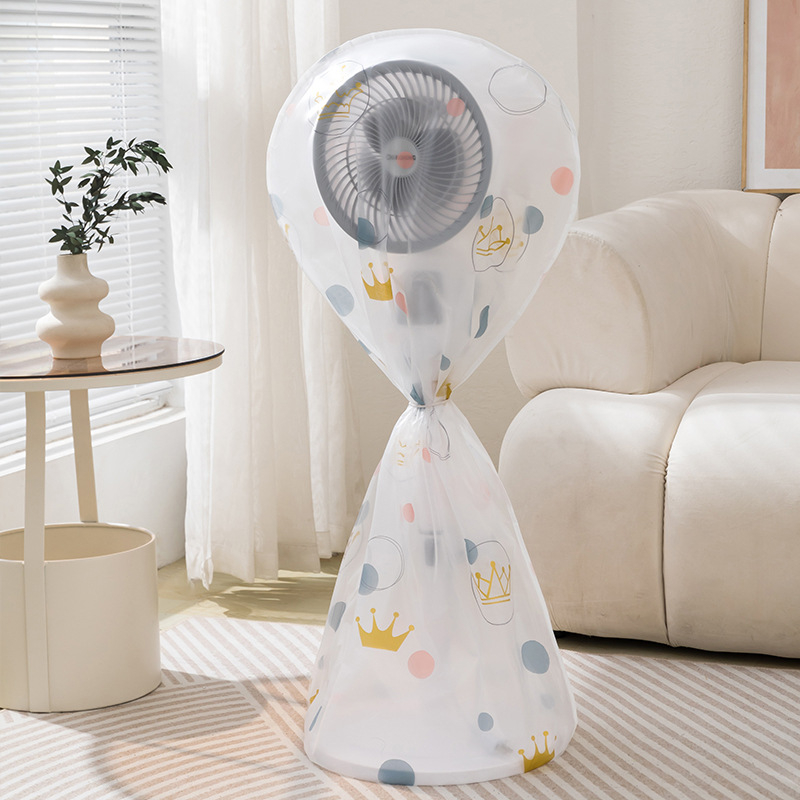 PEVA dulkių gaubtas mažam stovinčiam ventiliatoriui, piešinio karikatūra, modelis 145 118 45, medžiaga PEVA, pakuotė 400