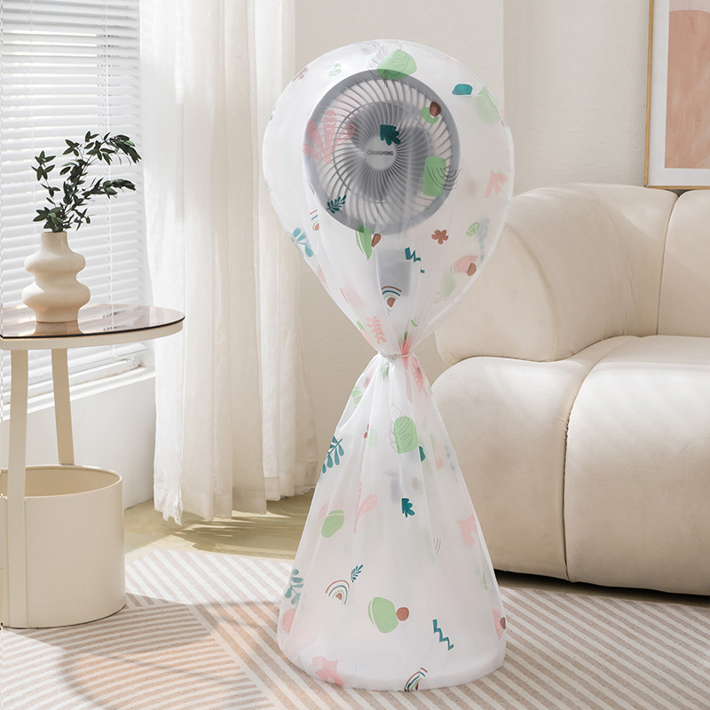 PEVA dulkių gaubtas mažam stovinčiam ventiliatoriui, piešinio karikatūra, modelis 145 118 45, medžiaga PEVA, pakuotė 400