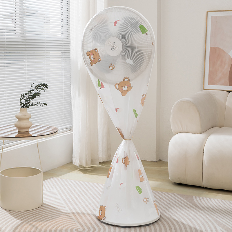 PEVA dulkių gaubtas mažam stovinčiam ventiliatoriui, piešinio karikatūra, modelis 145 118 45, medžiaga PEVA, pakuotė 400