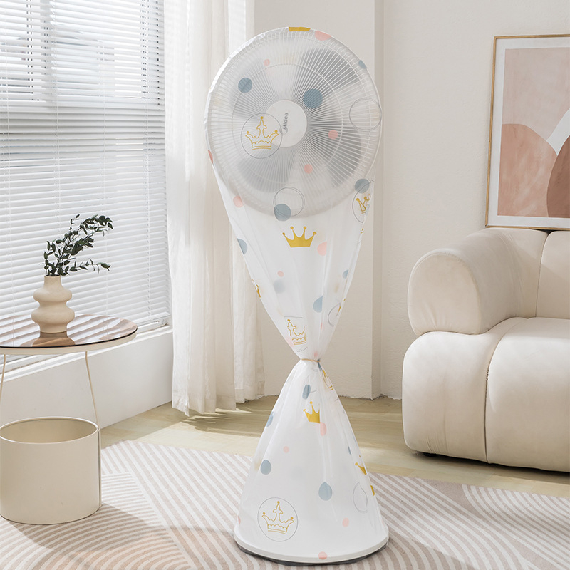 PEVA dulkių gaubtas mažam stovinčiam ventiliatoriui, piešinio karikatūra, modelis 145 118 45, medžiaga PEVA, pakuotė 400