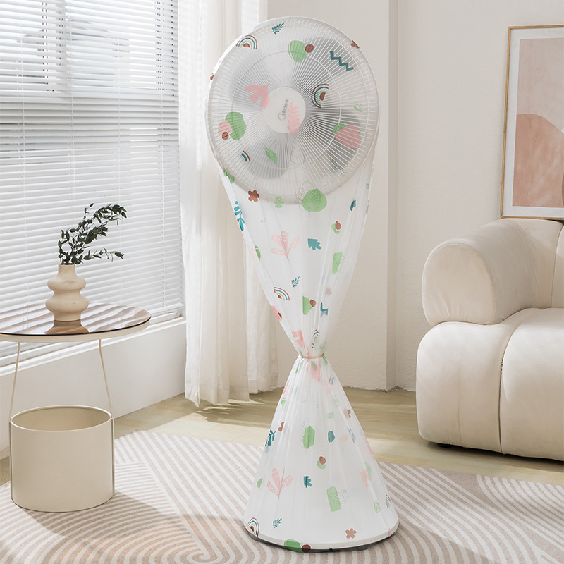 PEVA dulkių gaubtas mažam stovinčiam ventiliatoriui, piešinio karikatūra, modelis 145 118 45, medžiaga PEVA, pakuotė 400