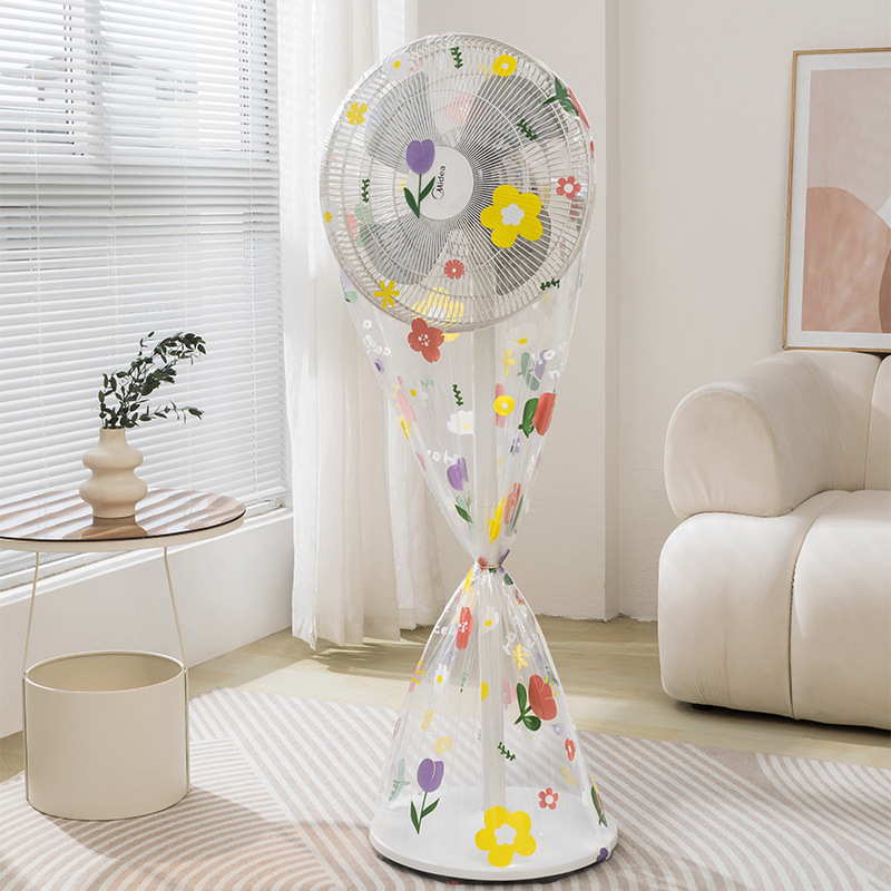 PEVA dulkių gaubtas mažam stovinčiam ventiliatoriui, piešinio karikatūra, modelis 145 118 45, medžiaga PEVA, pakuotė 400