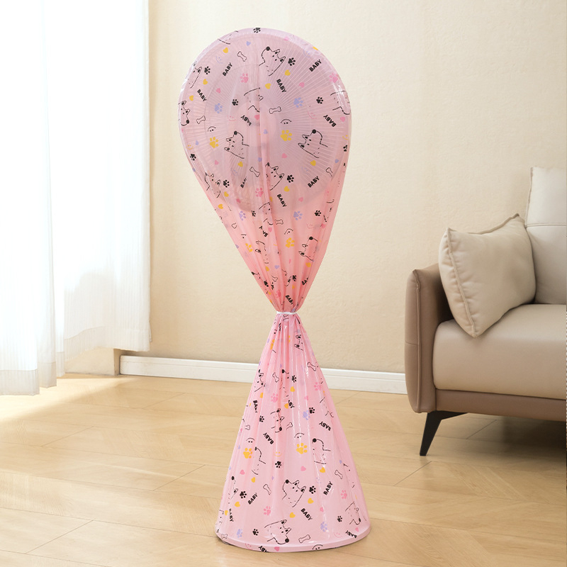 PEVA dulkių gaubtas mažam stovinčiam ventiliatoriui, piešinio karikatūra, modelis 145 118 45, medžiaga PEVA, pakuotė 400