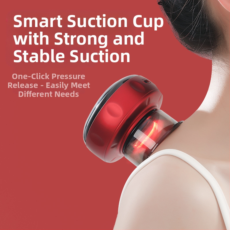 Електрическо интелигентно вакуумно масажно устройство с нагряване, USB захранване, ABS корпус, 4 скорости, батерия 1200 mA, CE сертифициран