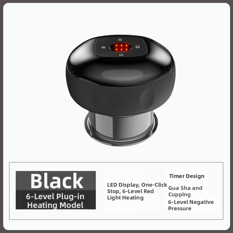 Elektriskā inteleģentā vakuuma masāžas ierīce ar apkuri, USB barošana, ABS korpuss, 4 ātrumi, 1200 mA baterija, CE sertifikāts