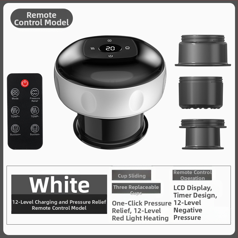 Elektriskā inteleģentā vakuuma masāžas ierīce ar apkuri, USB barošana, ABS korpuss, 4 ātrumi, 1200 mA baterija, CE sertifikāts