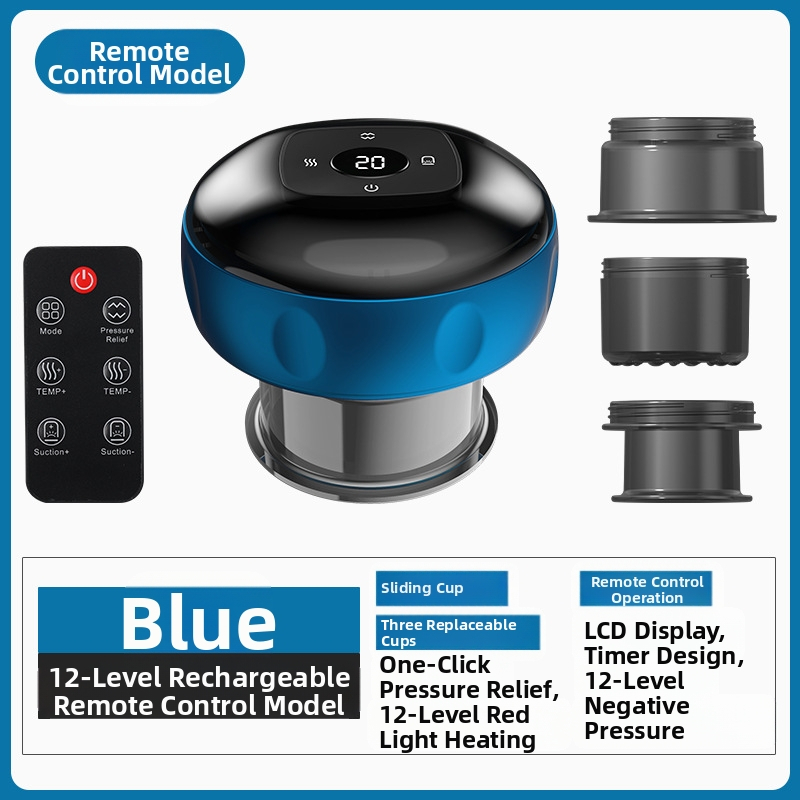 Elektriskā inteleģentā vakuuma masāžas ierīce ar apkuri, USB barošana, ABS korpuss, 4 ātrumi, 1200 mA baterija, CE sertifikāts